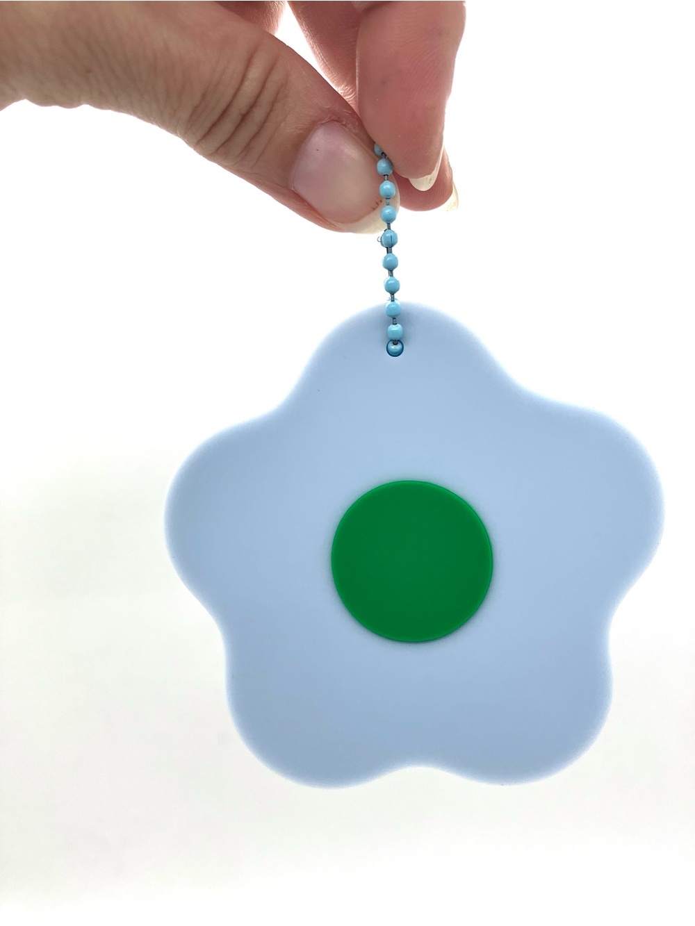 CJ Hendry JuJu Light Blue and Green Flower Silicone Keychain from Juju World New